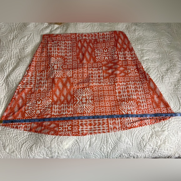 🌟3 for $25🌟 Anticipation Orange and White Geometric Pattern Stretchy Maxi Skirt - Picture 11 of 11